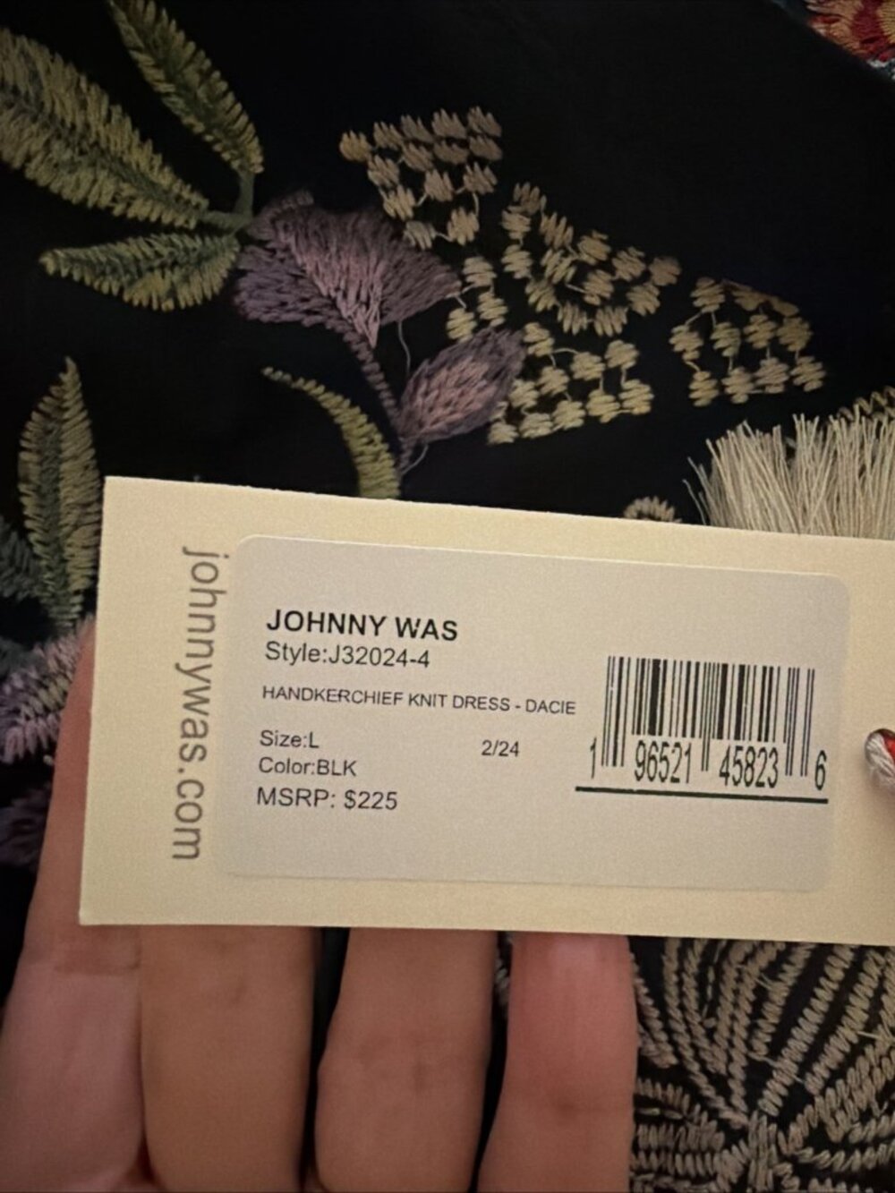 Johnny Was JWLA Dacie Handkerchief Knit Dress Boho Chic Size L  NEW W/TAGS! - Picture 6 of 10